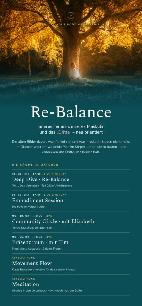 Monatsplan Oktober · Re-Balance